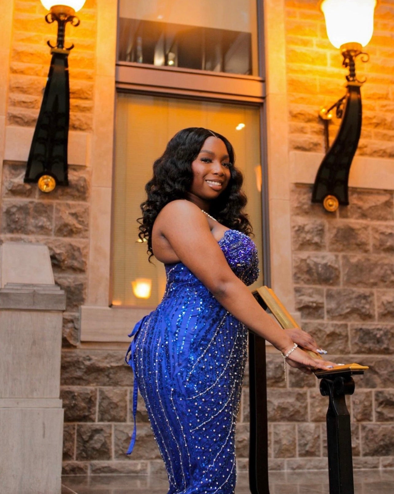 Blue handbeaded Dress Lara Peters Blue handbeaded Dress Lara Peters