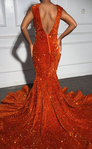 Orange Sequin Dress Lara Peters Orange Sequin Dress Lara Peters