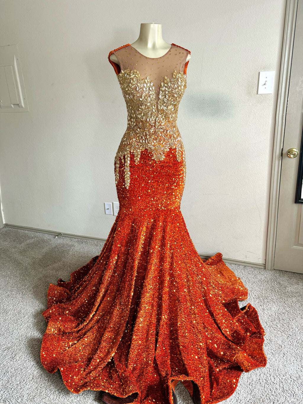 Orange Sequin Dress